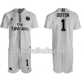 Fußballtrikots Paris Saint-Germain Buffon 1 Jodan Weiß Kinder Ausweich Trikotsatz 2018-2019